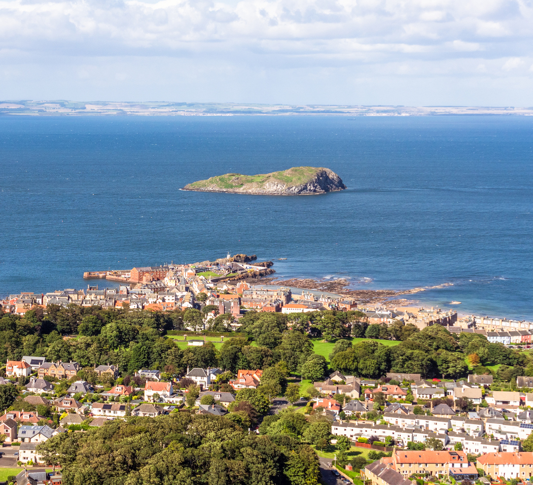Aerial view of North Berwick beach