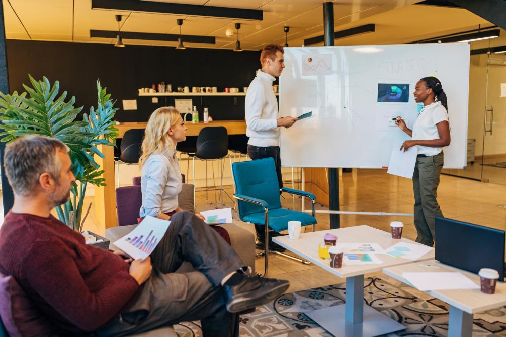 Colleagues participating in a training session