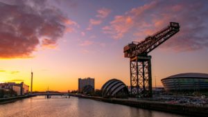 Picture of sun set in Glasgow